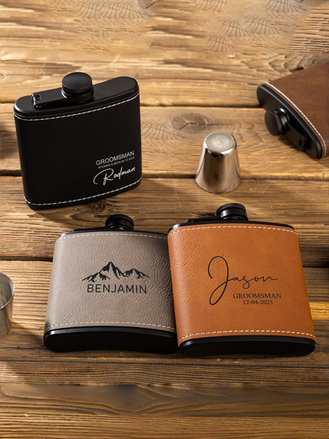 Personalized Leather Flask for Men